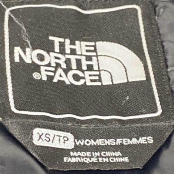 The North Face Caroline Goose Down Coat XS Glossy Black Belted Puffer - Picture 2 of 6